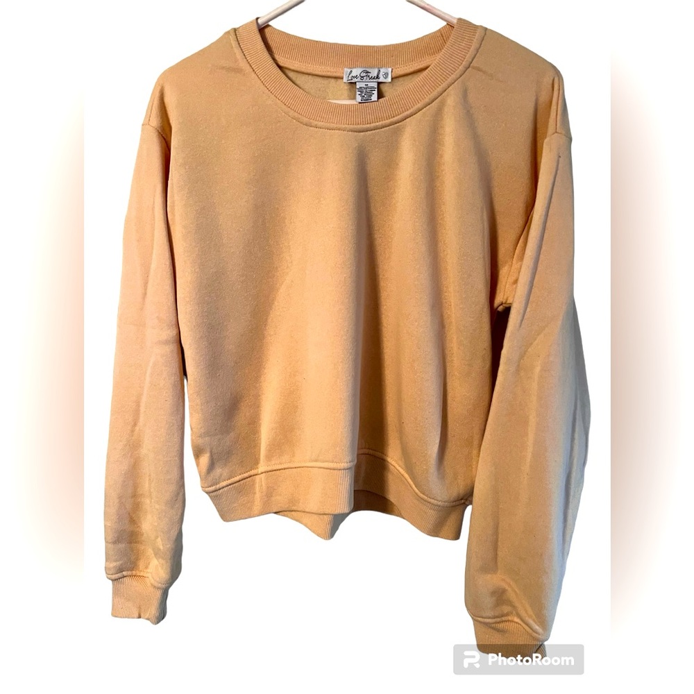 Love Streak Butter Soft Light Mustard Yellow Comfy Sweatshirt, Size M
